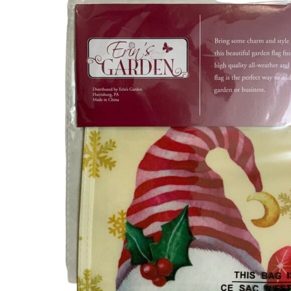 Christmas Garden Gnome Flag Holiday Stockings Vertical 12.5 in X 18 in Colorful - Picture 10 of 15